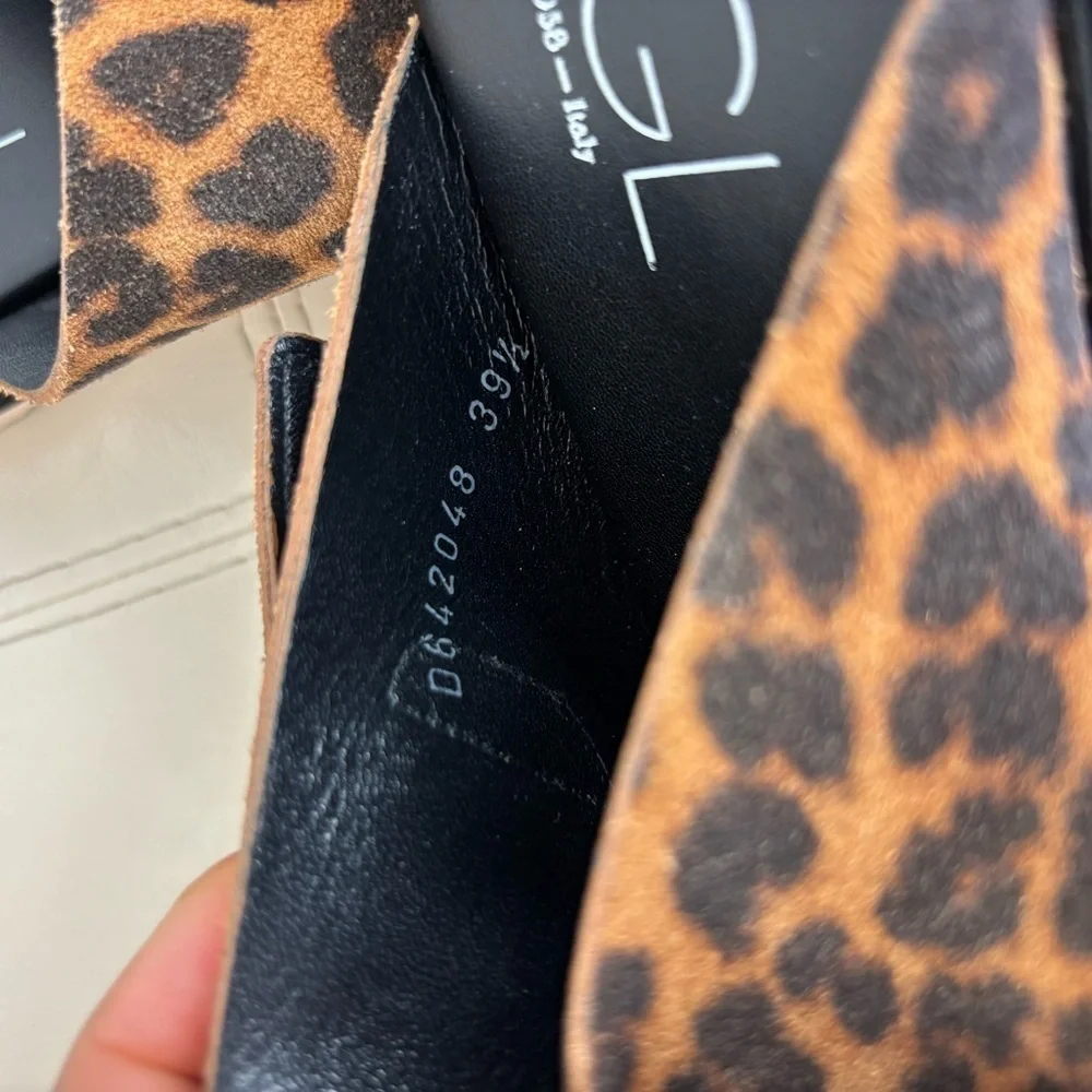 AGL Attilio Giusti Leombruni Brown/ Black Leopard Print Sandals Size 9.5